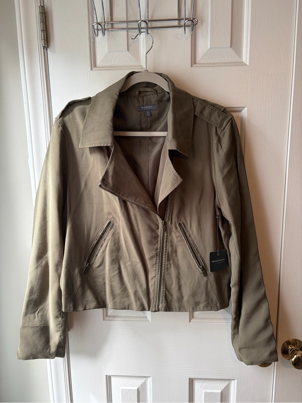 NWT Madison Olive Green Utility Moto Jacket